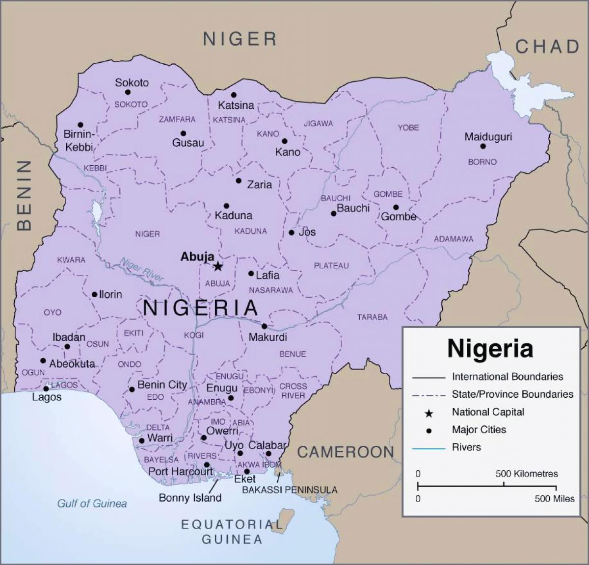 نقشه دقیق نیجریه