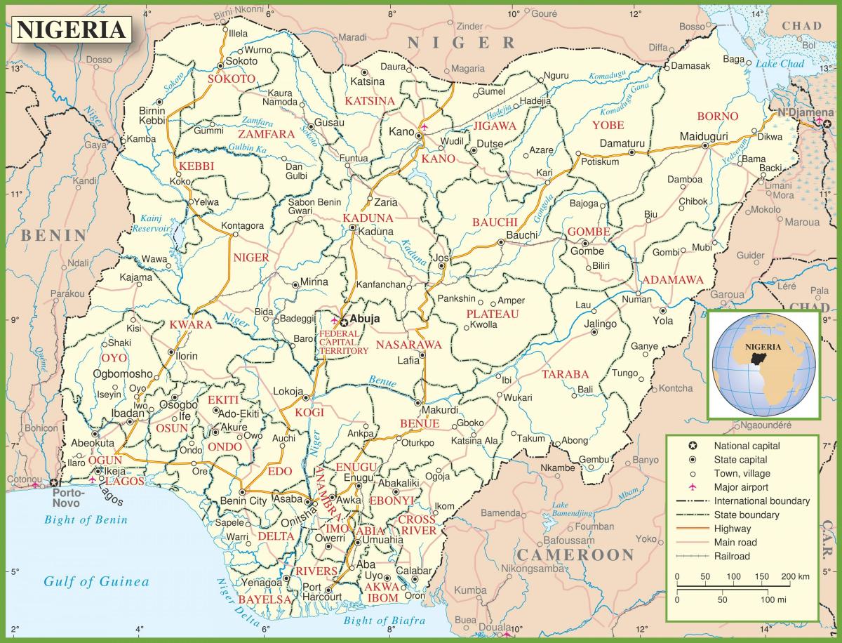 نقشه کامل نیجریه