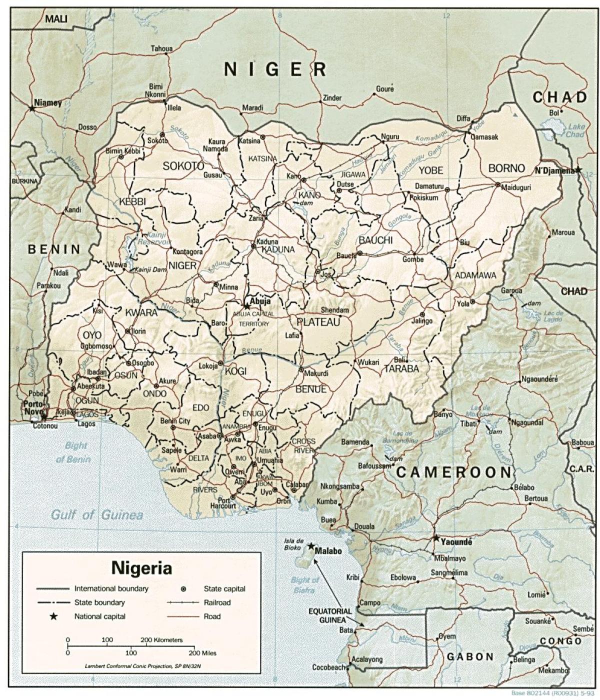 نقشه از نیجریه نمودار