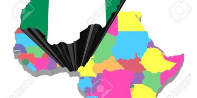نقشه آفریقا با نیجریه برجسته